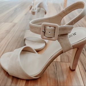 2/$50 NWT Peep Toe Suede Heels
